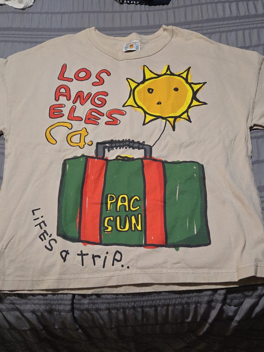 Pacific Sunwear White Graphic Label Tee
